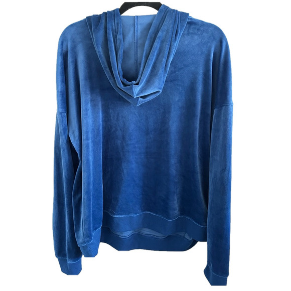 GEORGE Velour Hoodie Blue Size XXL NWT Y2K 90s Athleisure Loungewear Cozy - Picture 2 of 4